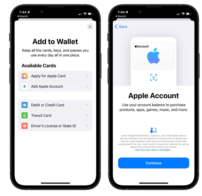 莲花苹果手机维修分享iOS 15.5钱包App如何添加 Apple 账户 